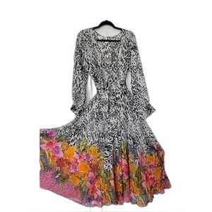 Spy Zone Exchange Maxi Zebra Floral Dress
